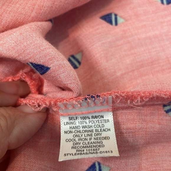 Freebird Coral Sleeveless Rayon Drop Waist Dress with Pattern. Small - Picture 8 of 12